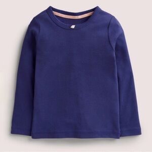 Mini Boden Kids 5-6Y Long Sleeve Navy Blue Tee